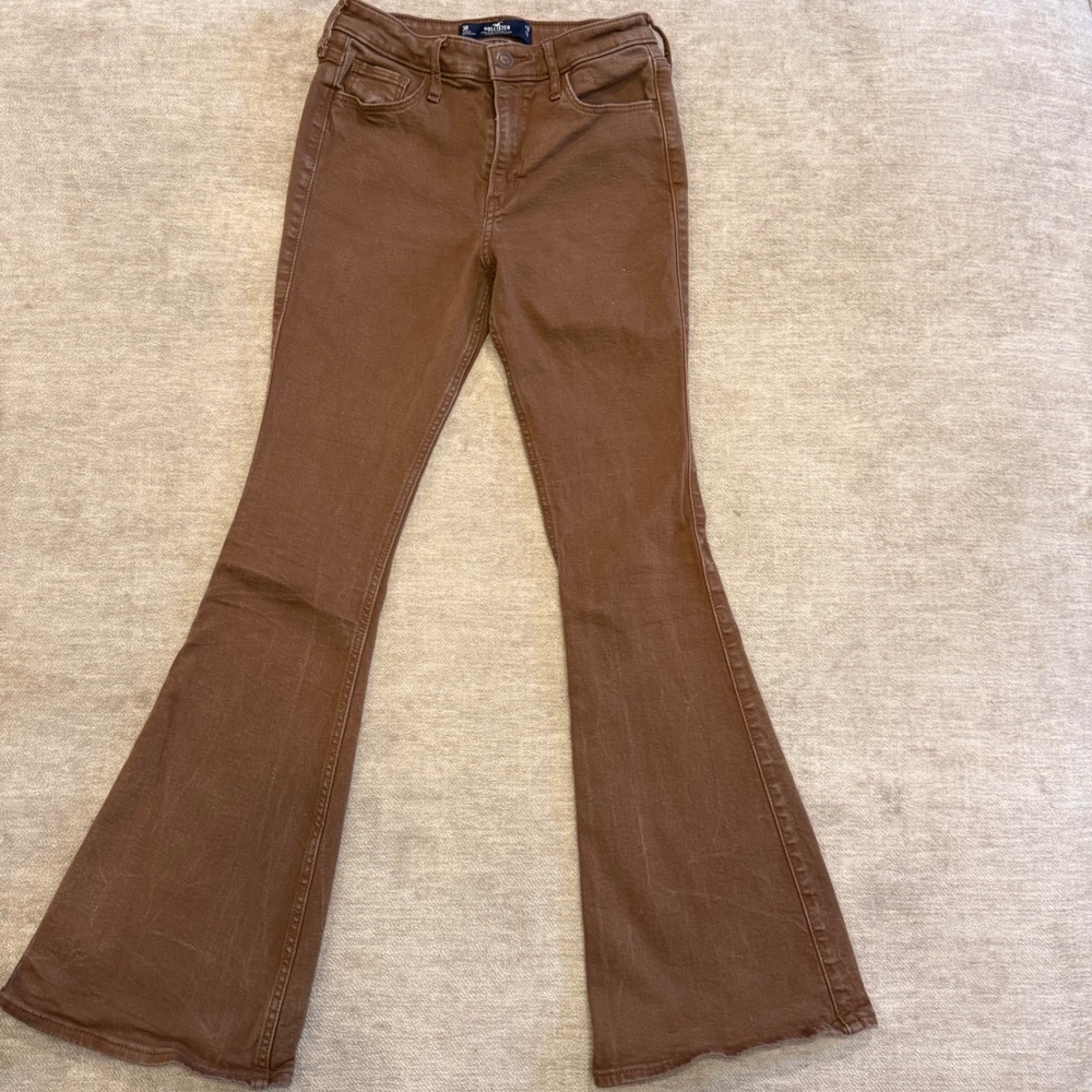 Hollister High Rise Vintage Flare‎ Jeans Brown Size 3R Soft Stretch